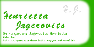 henrietta jagerovits business card